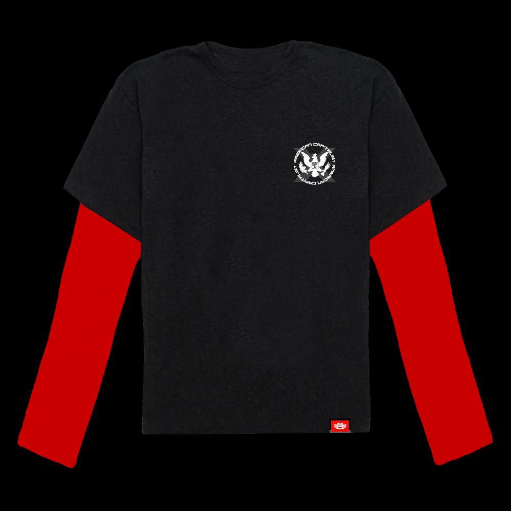 five finger death punch American Capitalist Black Tee with Red Longsleeve