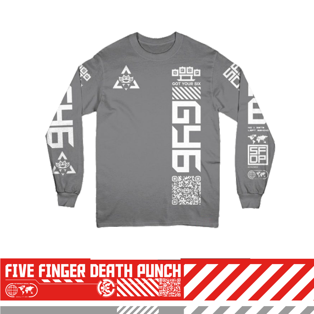 Five Finger Death Punch GY6 Grey Long Sleeve Tee