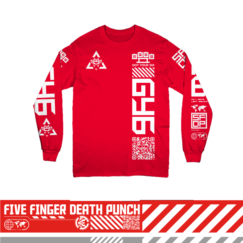 Five Finger Death Punch GY6 Red Long Sleeve Tee