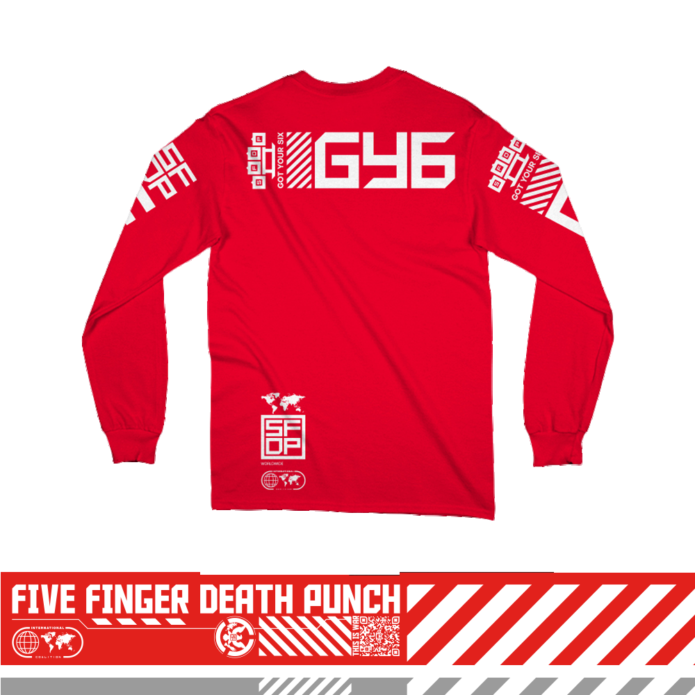 Five Finger Death Punch GY6 Red Long Sleeve Tee