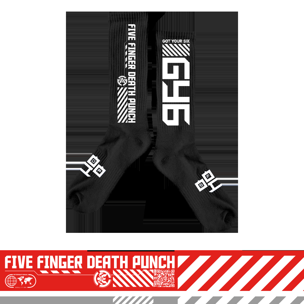 five finger death punch GY6 Stripes Black Socks