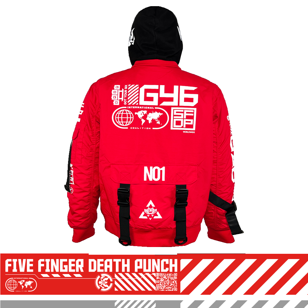 Five Finger Death Punch GY6 Tech Bomber Jacket - Red