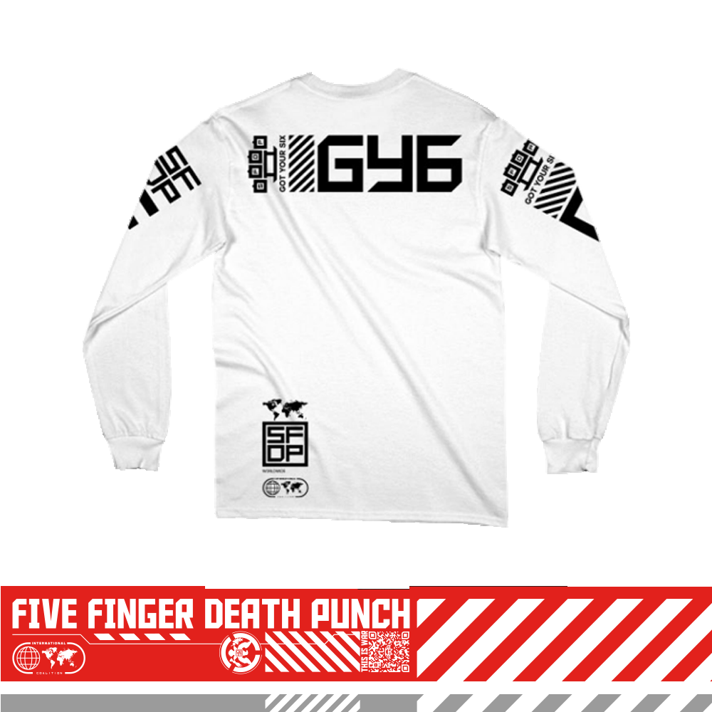 Five Finger Death Punch GY6 White Long Sleeve Tee