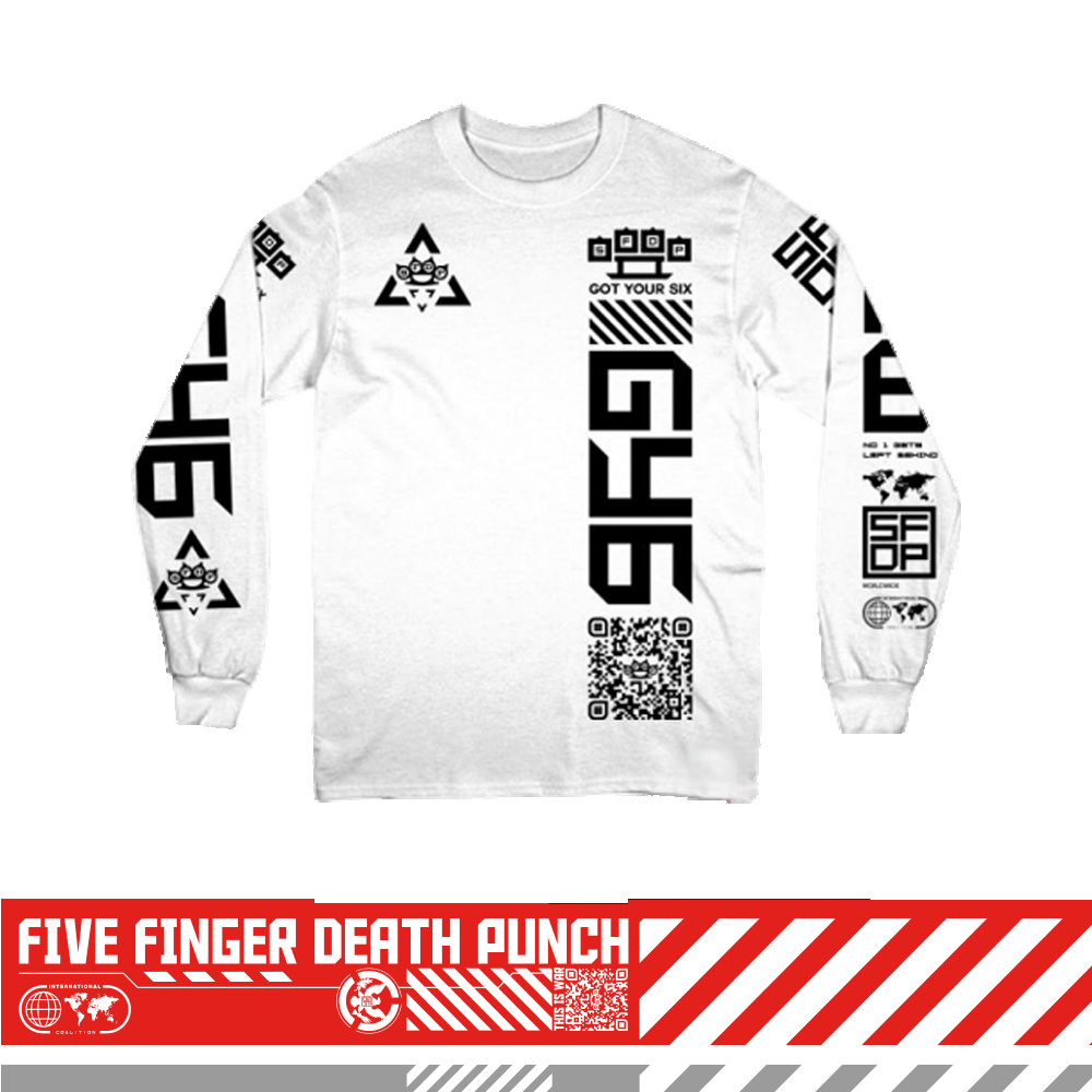 Five Finger Death Punch GY6 White Long Sleeve Tee
