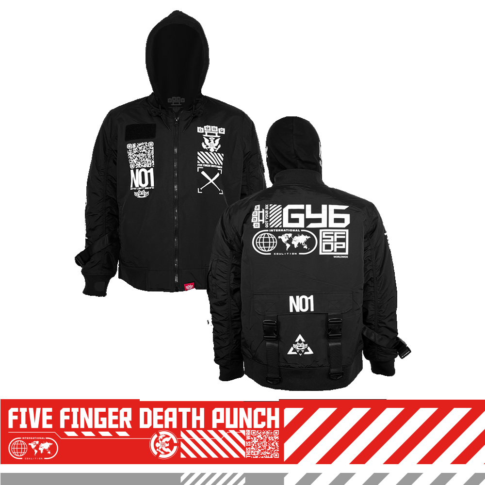 five finger death punch GY6 Tech Bomber Jacket - Black