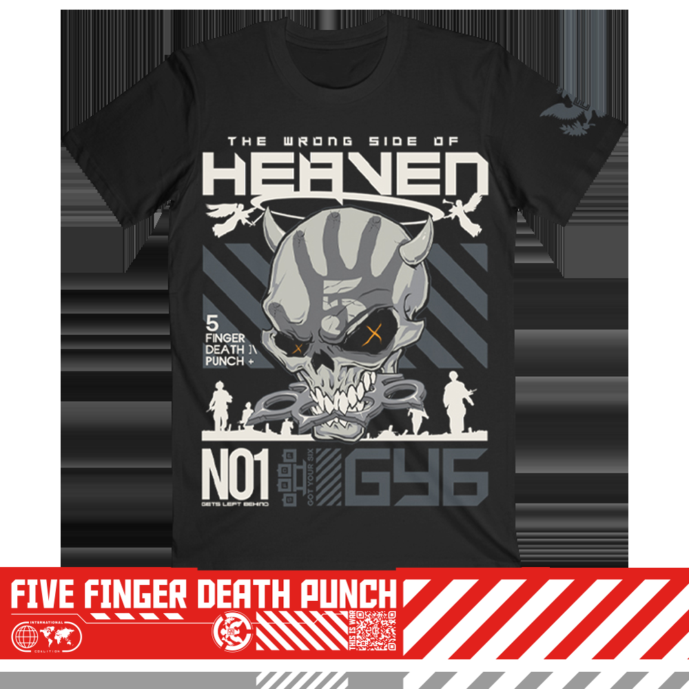 five finger death punch N01 Wrong Side of Heaven Anniversary Black Tee