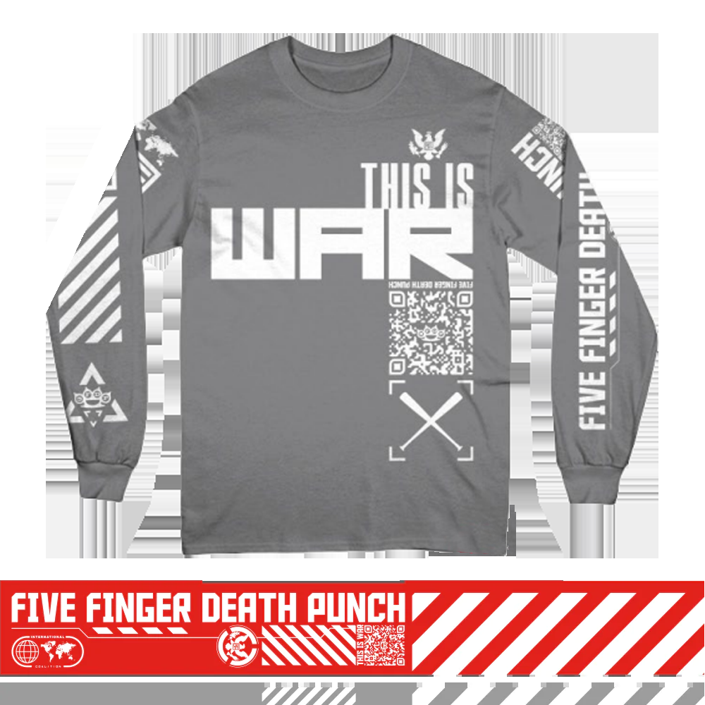 Five Finger Death Punch This Is War Grey Long Sleeve Tee