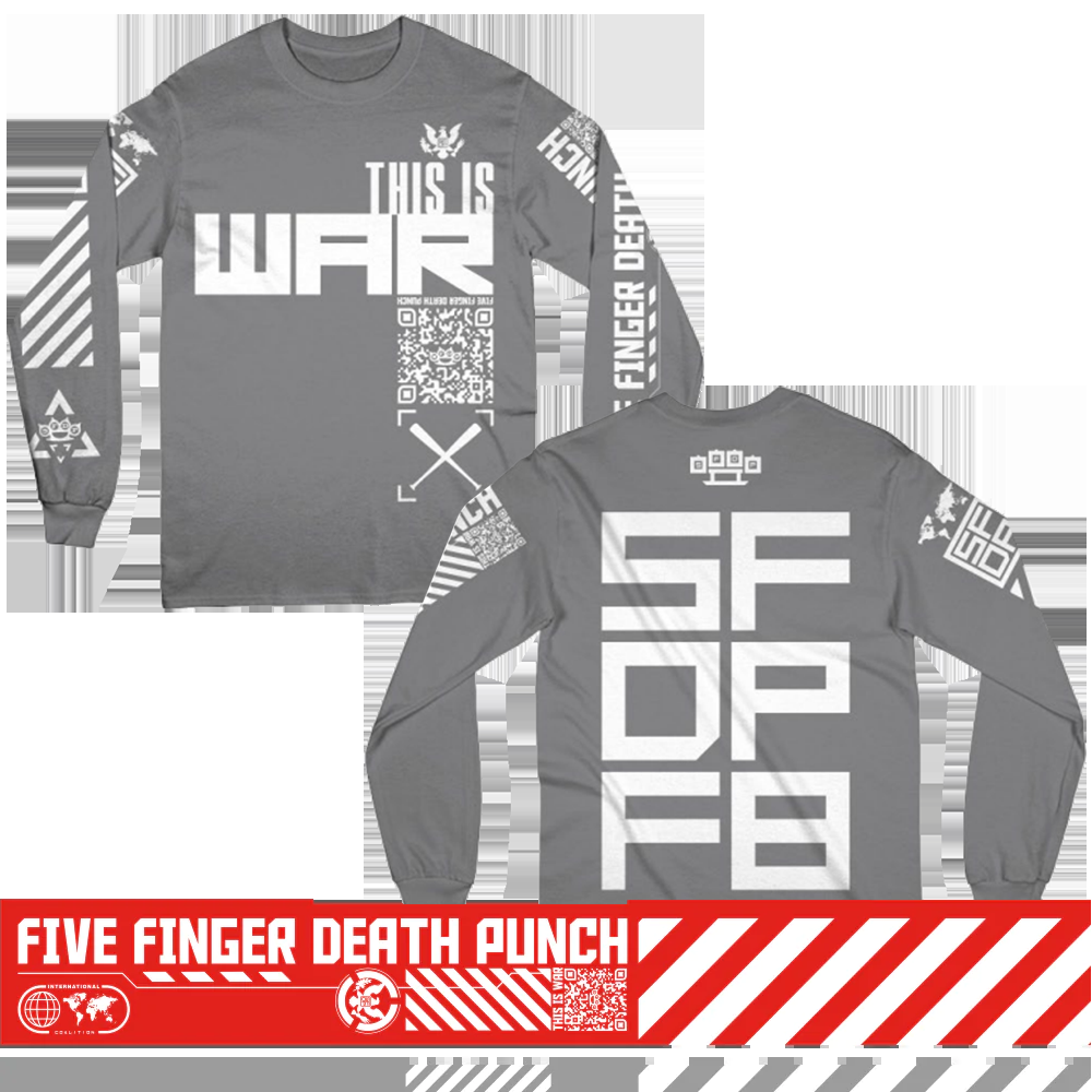 five finger death punch This is War Grey Long Sleeve Tee