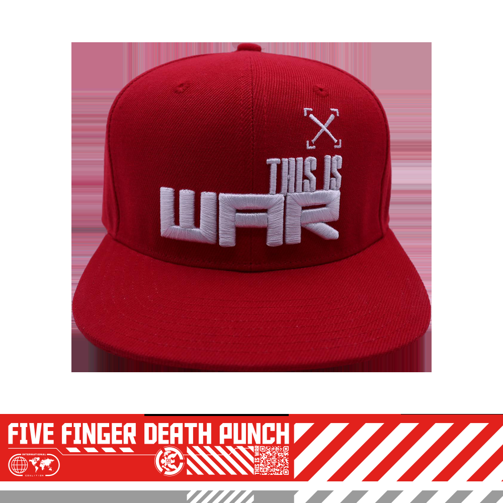 Five Finger Death Punch This Is War Snapback Hat Red