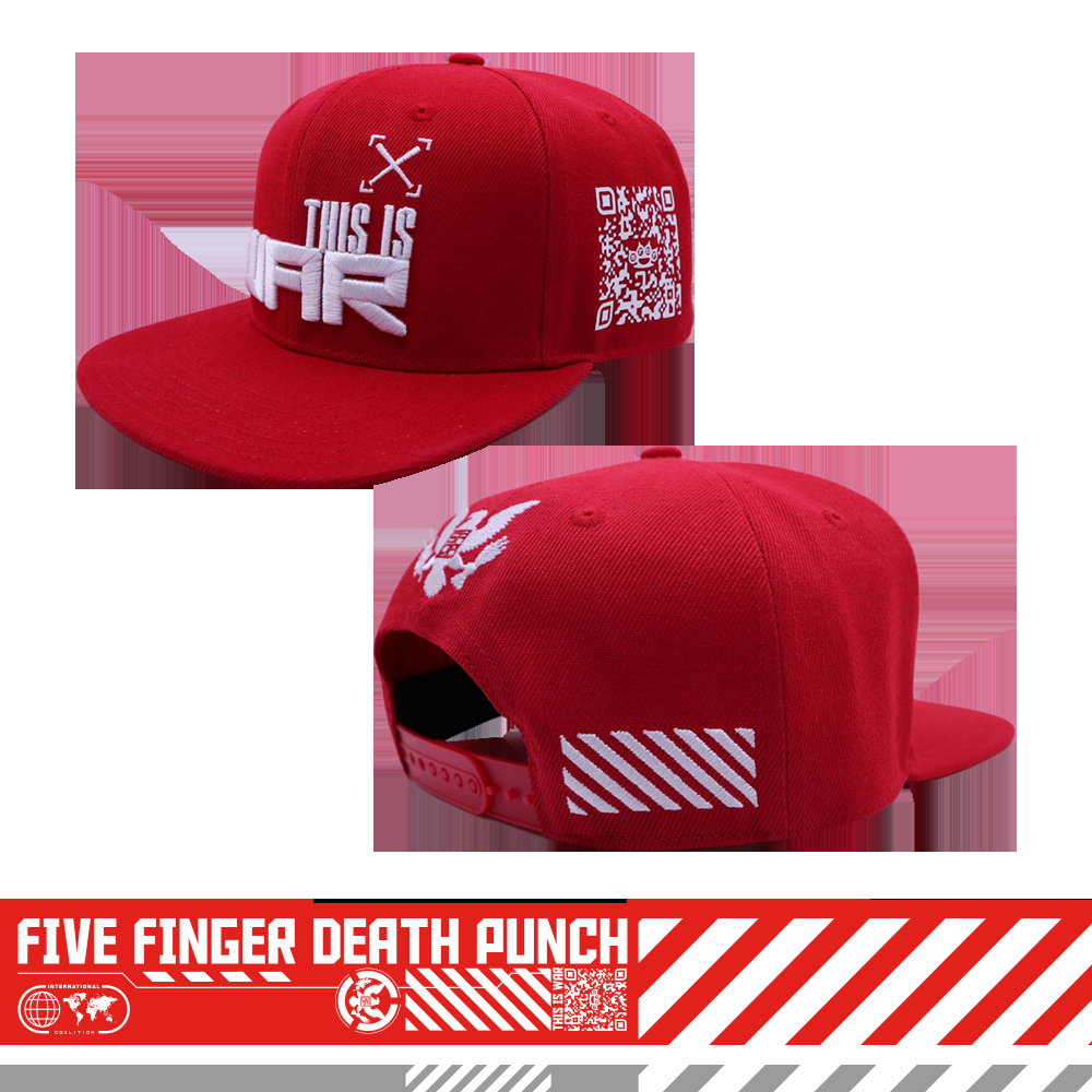 five finger death punch This Is War Snapback Hat Red