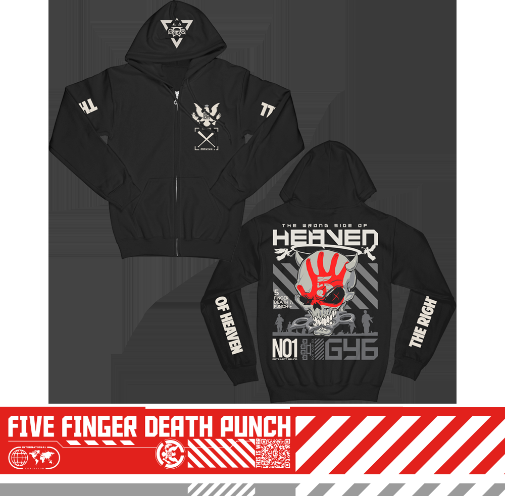 Five Finger Death Punch Wrong Side Of Heaven Anniversary Black Zip Hoodie
