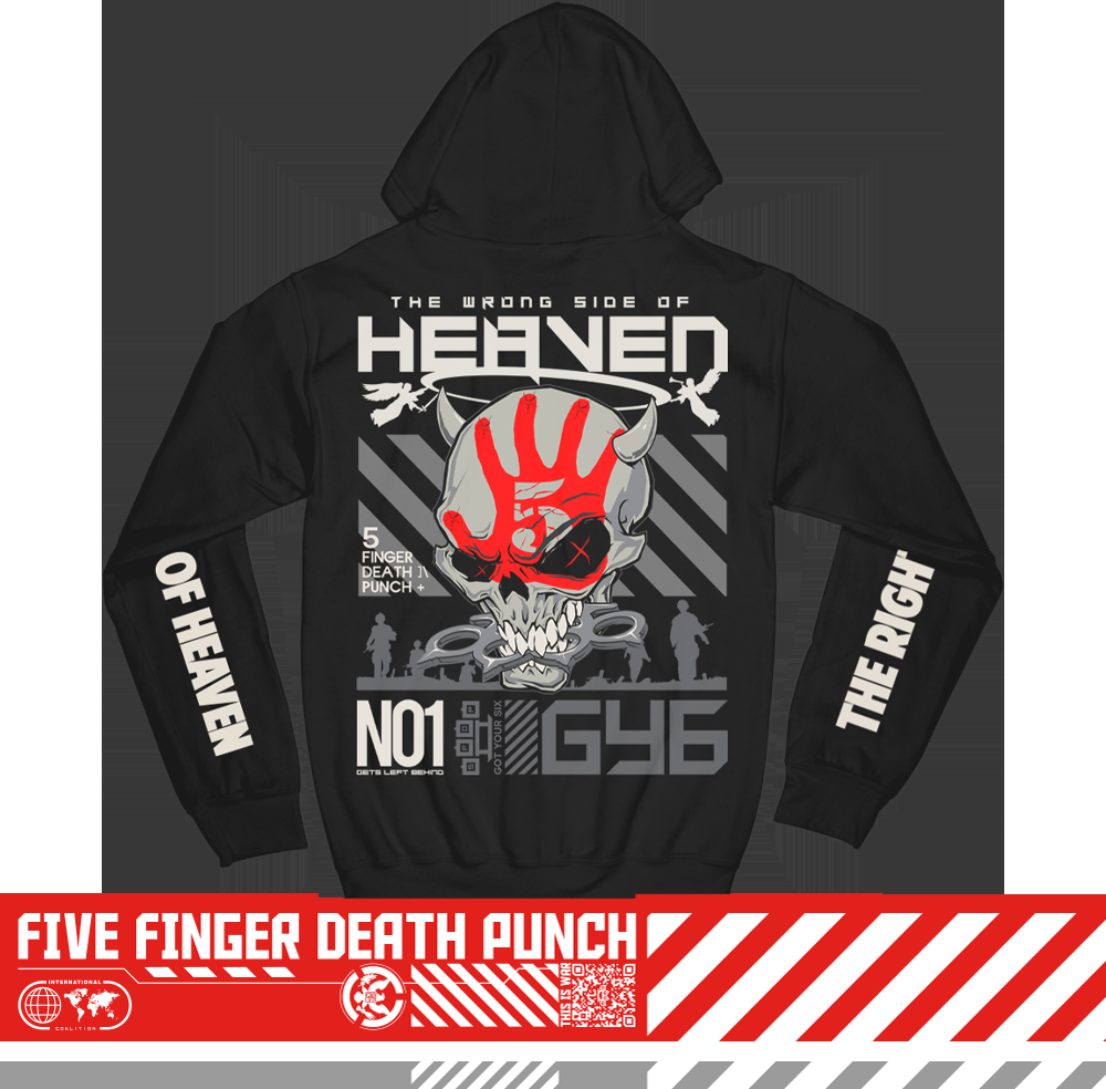 Five Finger Death Punch Wrong Side Of Heaven Anniversary Black Zip Hoodie