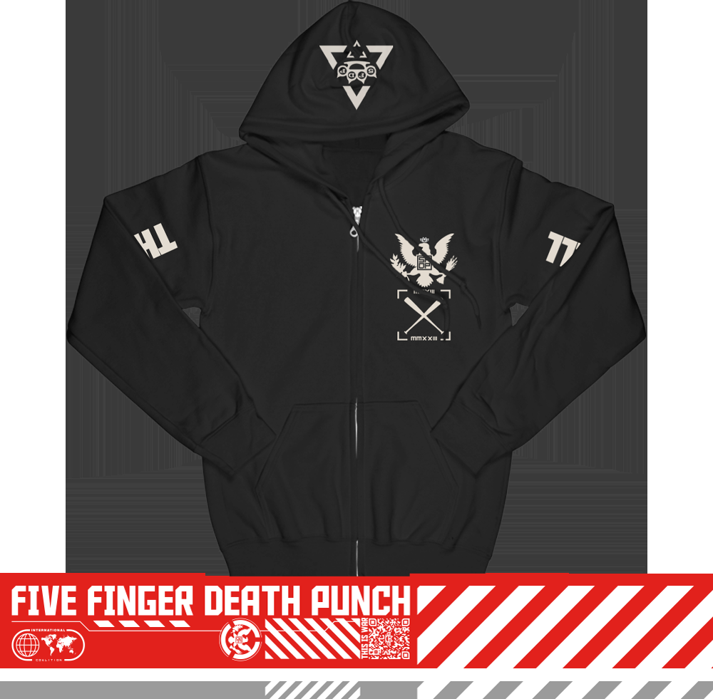 Five Finger Death Punch Wrong Side Of Heaven Anniversary Black Zip Hoodie