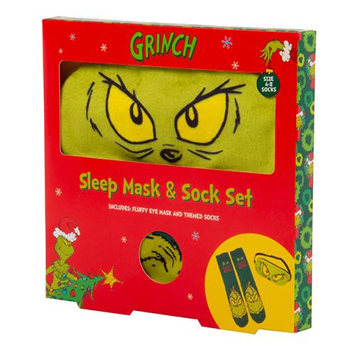 Fizz Creations Grinch Sleep Mask And Sock Set