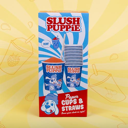 Fizz Creations Slush Puppie Paper Cups (x 20) & Straws