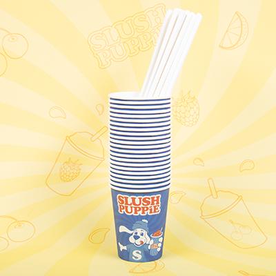 fizz creations Slush Puppie Paper Cups (x 20) & Straws