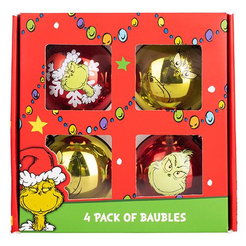 Fizz Creations The Grinch 4 Pack Baubles