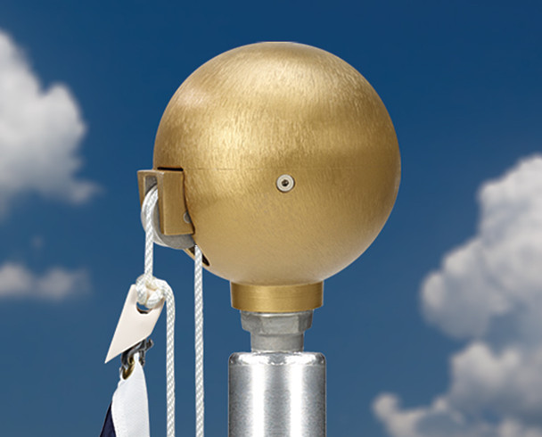 flagpole External Ball Truck 8" Cast Ball Truck Gold Tone