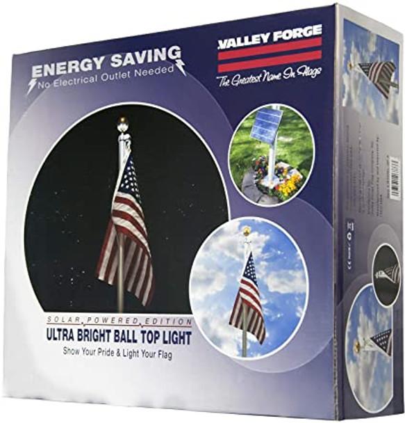 Flagpole Ultra Bright Ball Top Light With Solar Panel Option