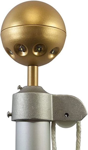 flagpole Ultra Bright Ball Top Light with Solar Panel Option