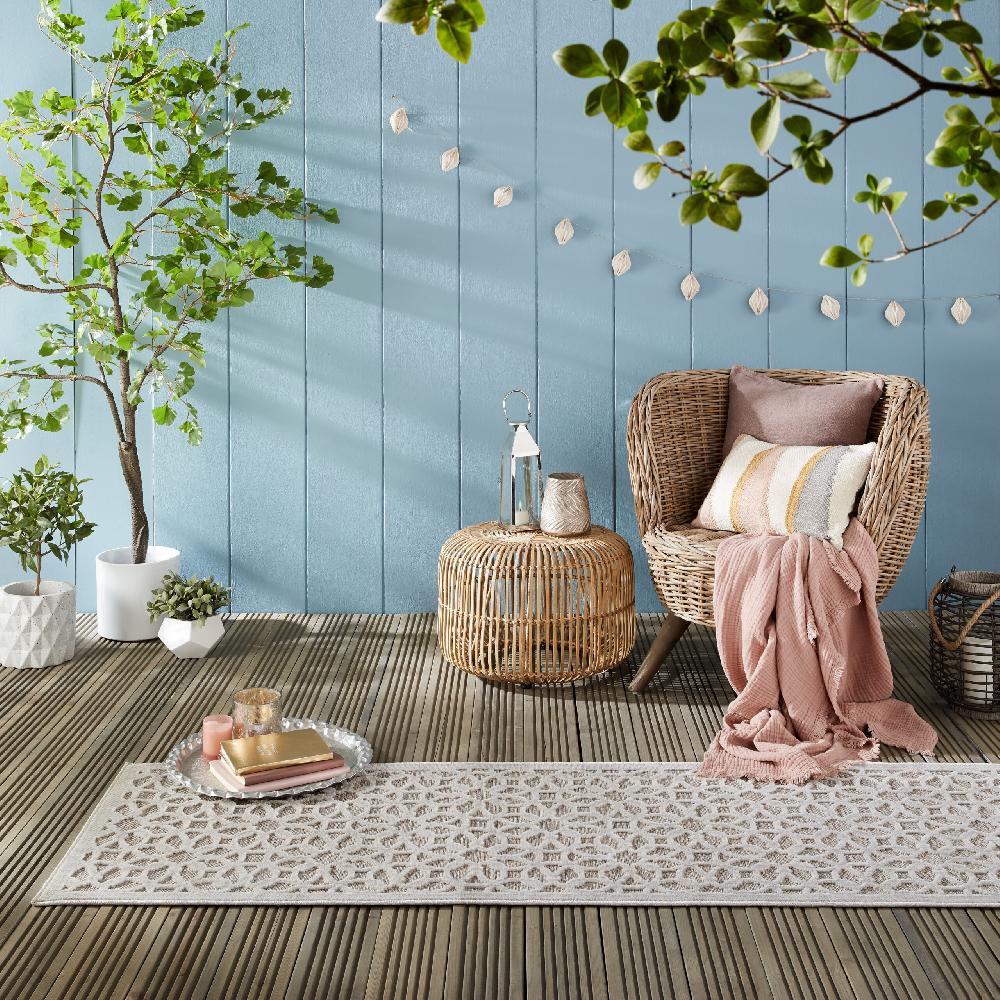 flair rugs Argento Geometric Indoor & Outdoor Runner Rug