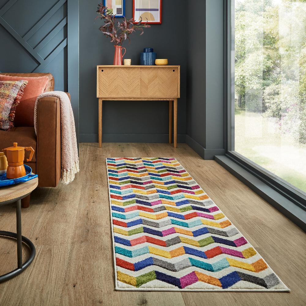 flair rugs Bolero Modern Stripe Colourful Runner Rug