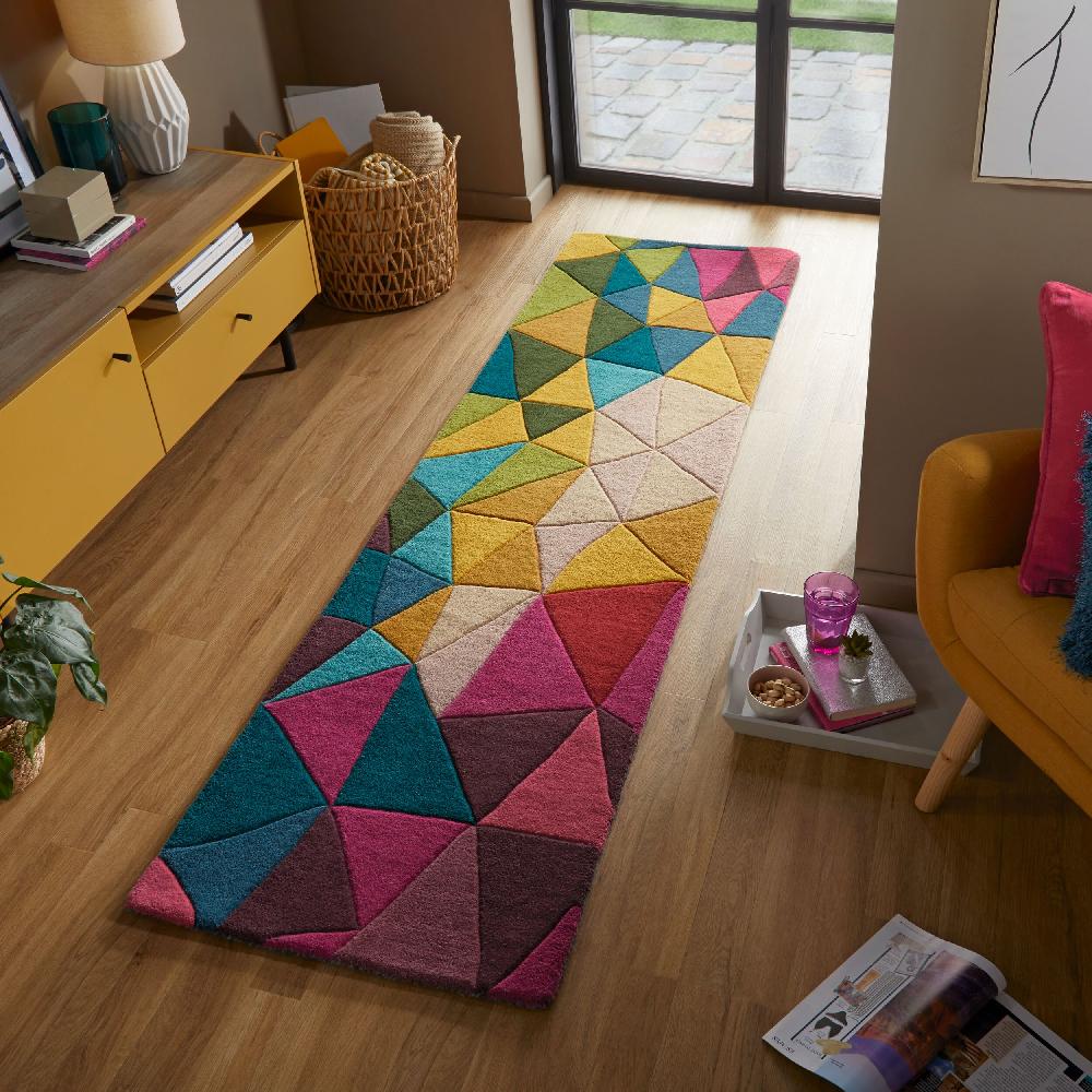 flair rugs Falmouth Wool Geometric Colourful Runner Rug