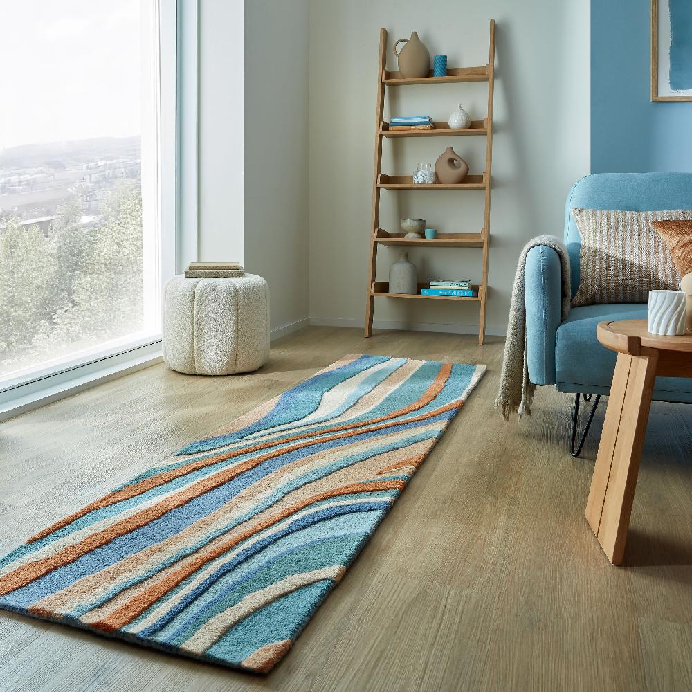flair rugs Abstract Flow Wool Runner