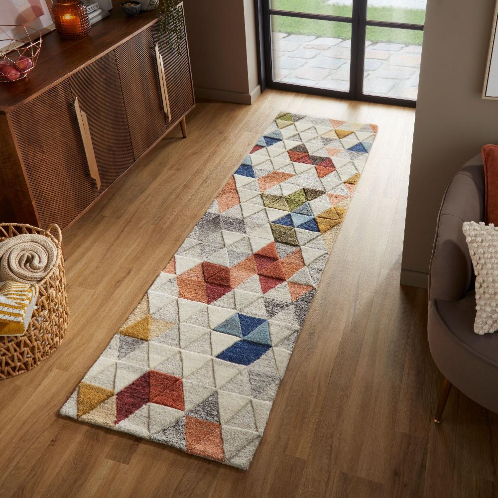 flair rugs Amari Wool Geometric Multi Runner Rug