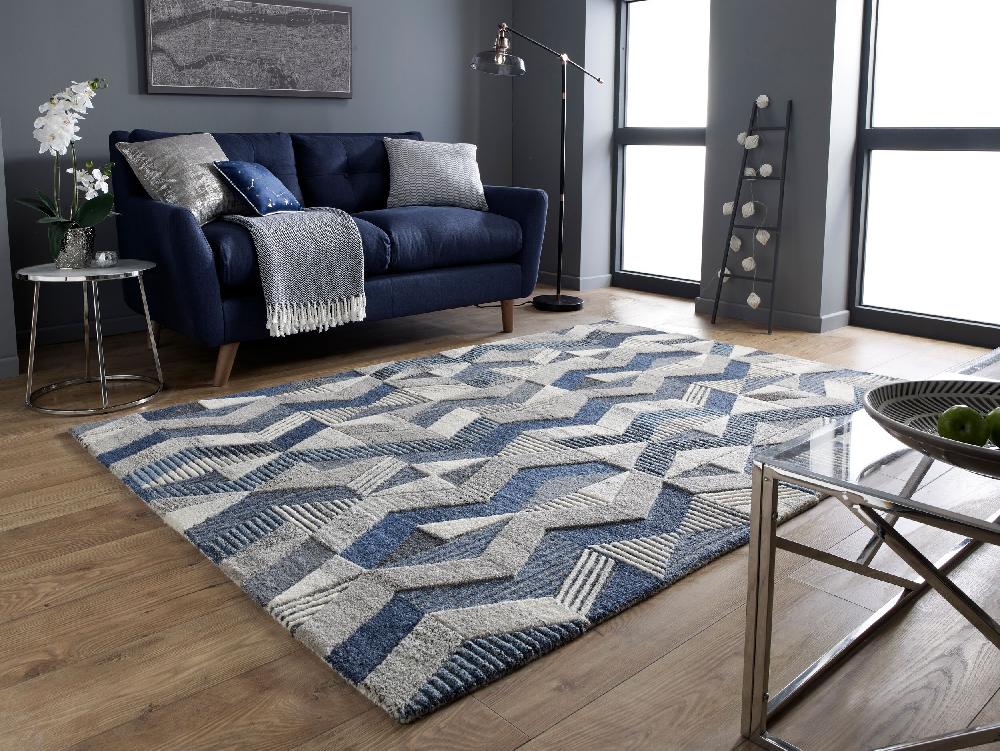 Flair Rugs Asher Geometric Modern Wool Rug