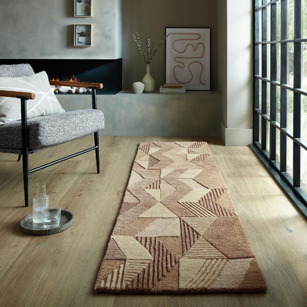 flair rugs Asher Wool Geometric Modern Runner Rug