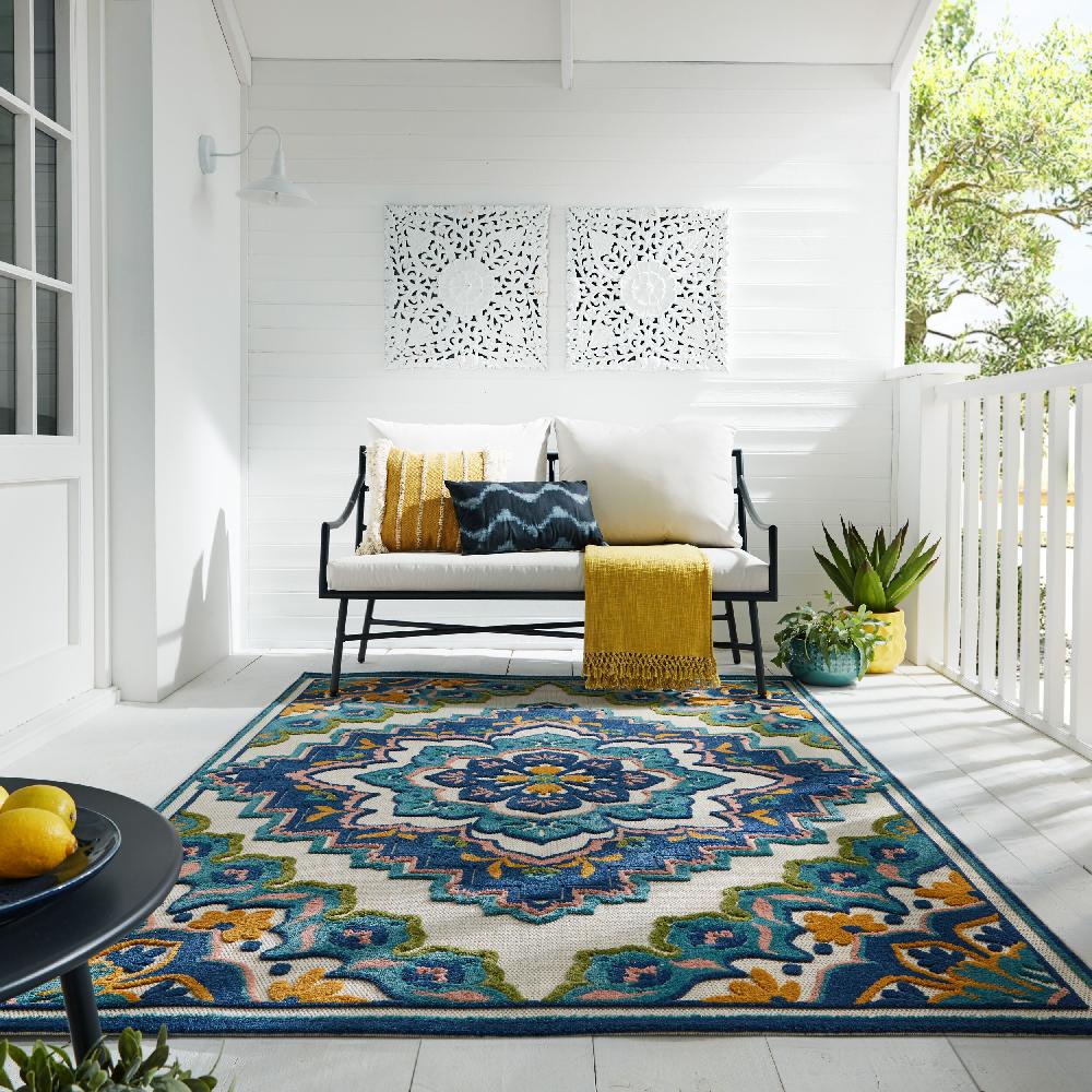 flair rugs Beach Floral Indoor & Outdoor Rug