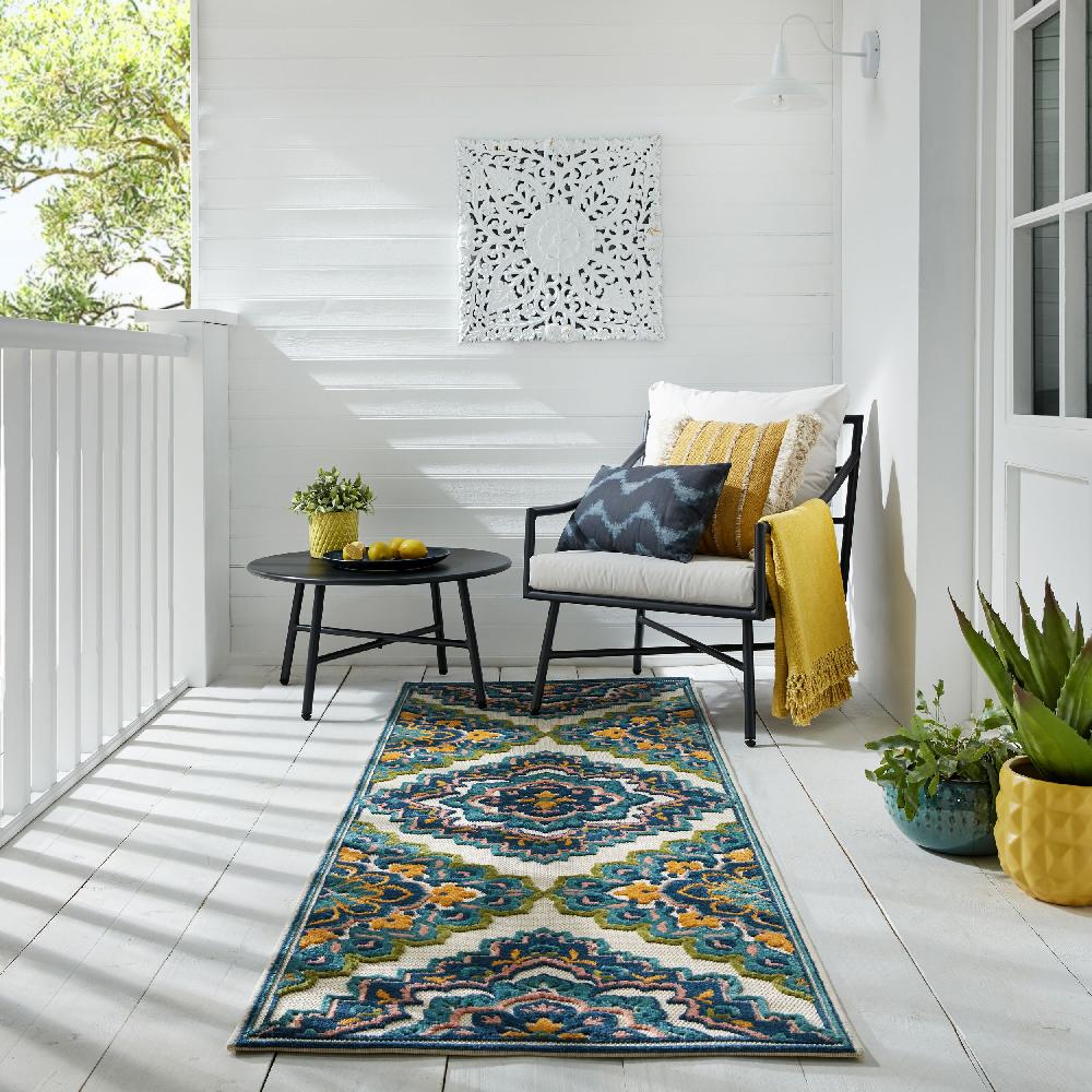 flair rugs Beach Floral Indoor & Outdoor Runner