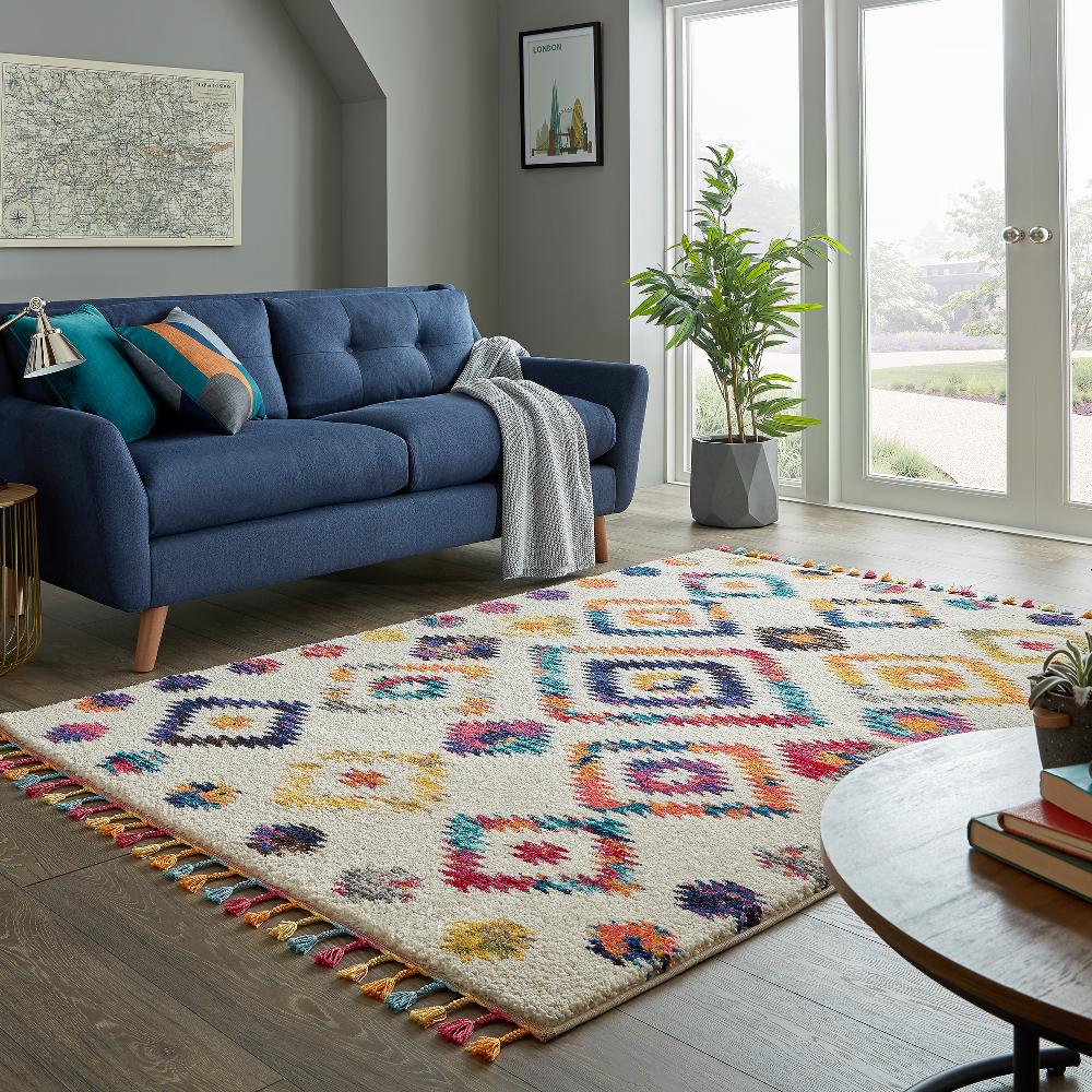 flair rugs Bohemia Berber Shaggy Colourful Rug