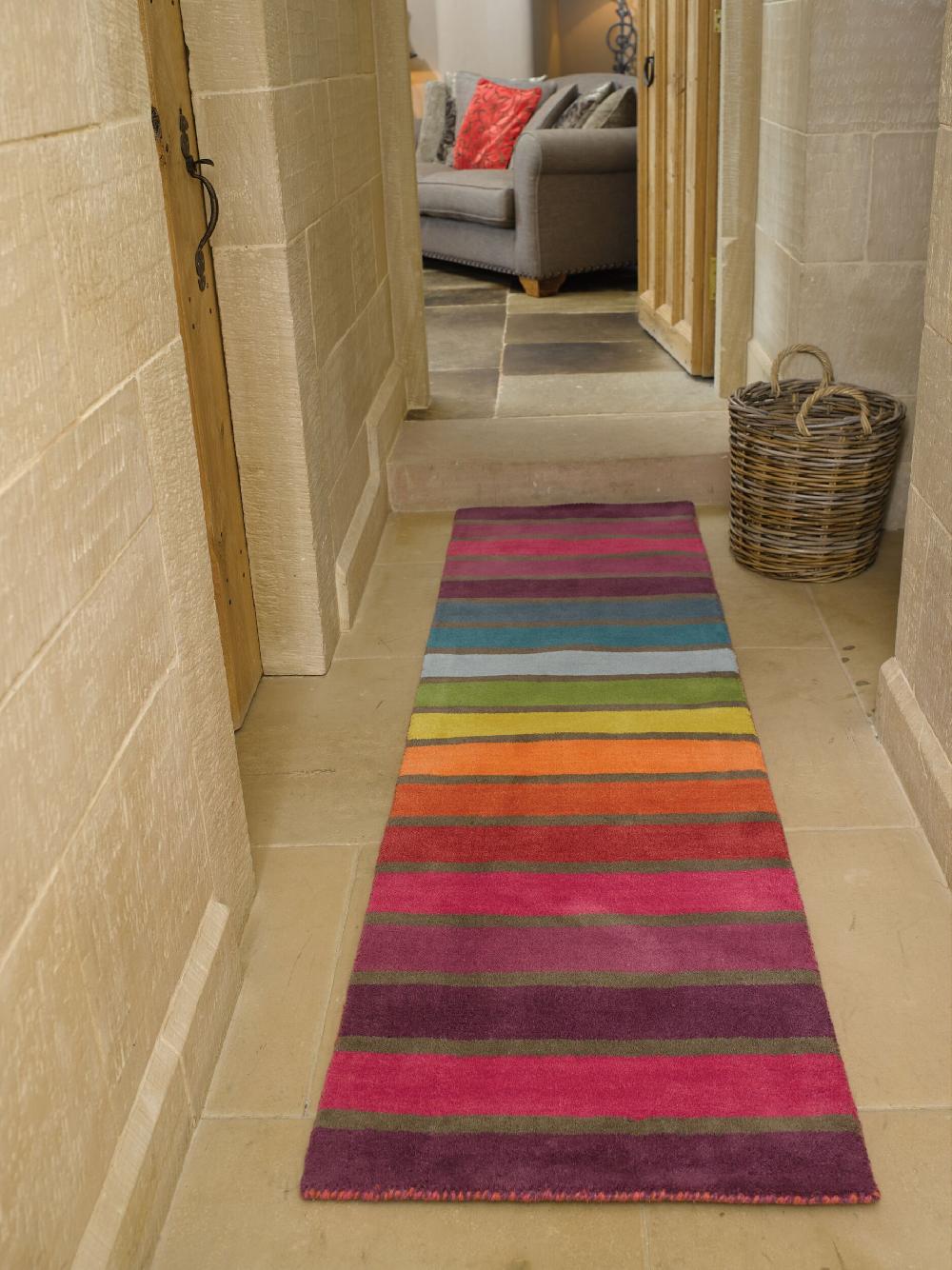 flair rugs Candy Wool Stripe Colourful Runner Rug