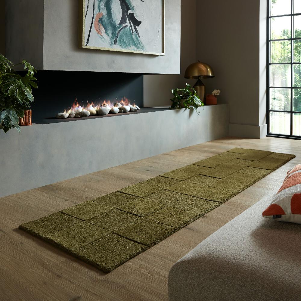 Flair Rugs Checkerboard Wool Modern Runner