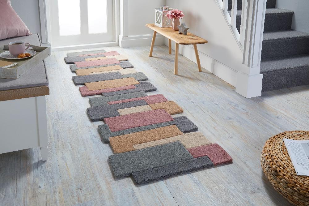 Flair Rugs Collage Modern Cut-Out Wool Runner Rug