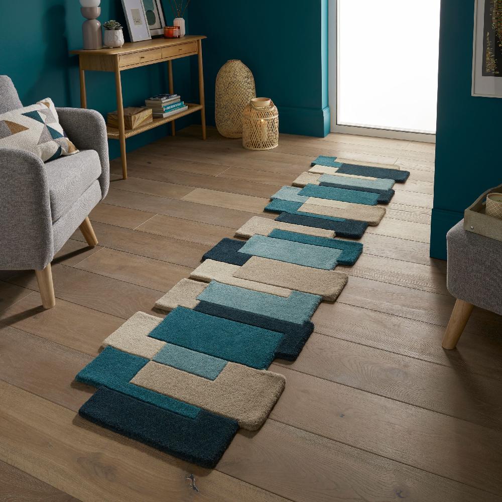 Flair Rugs Collage Modern Cut-Out Wool Runner Rug