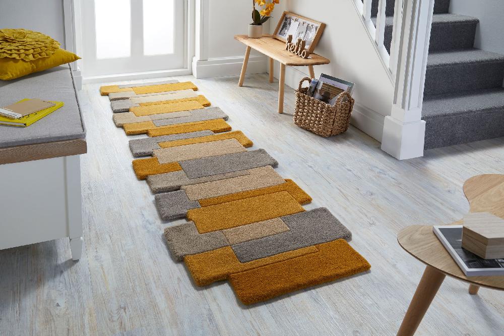 flair rugs Collage Modern Cut-Out Wool Runner Rug