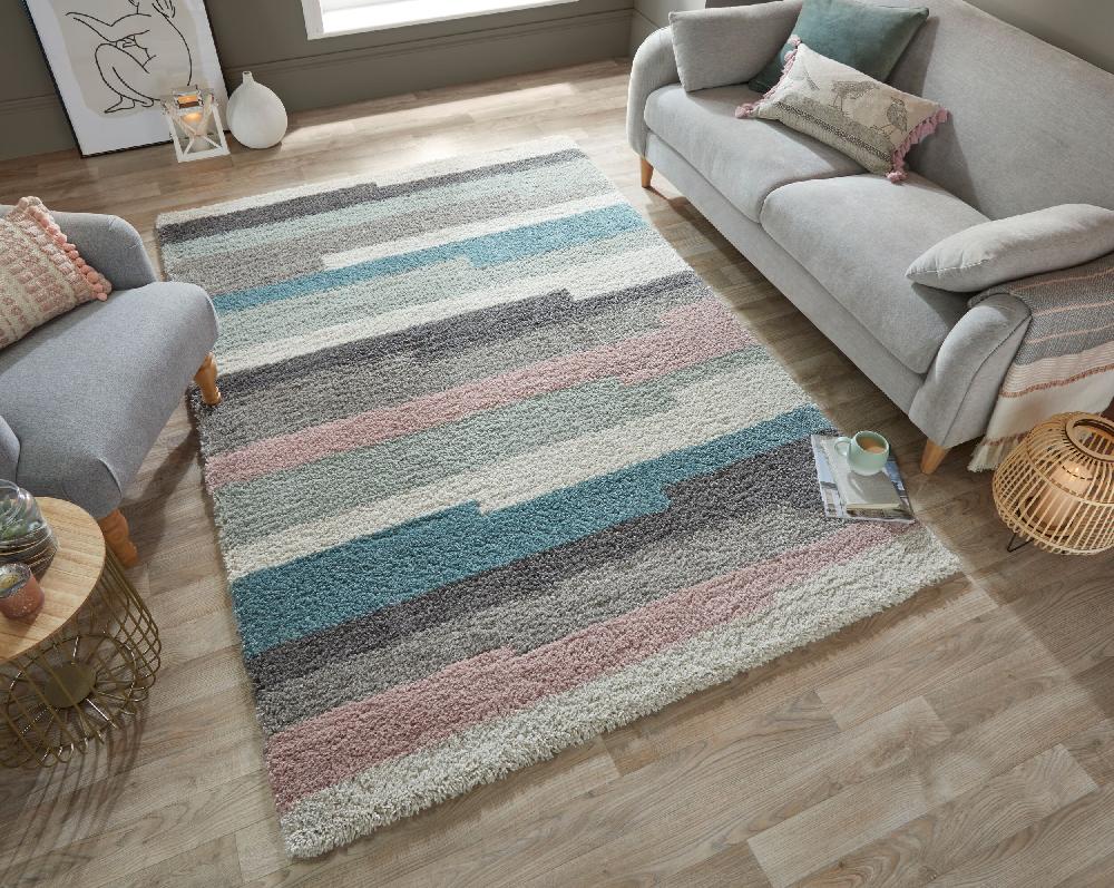 Flair Rugs Deka Shaggy Striped Rug