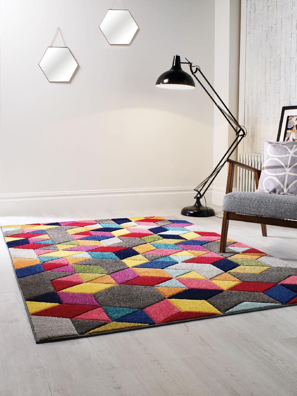 flair rugs Dynamic Geometric Colourful Rug