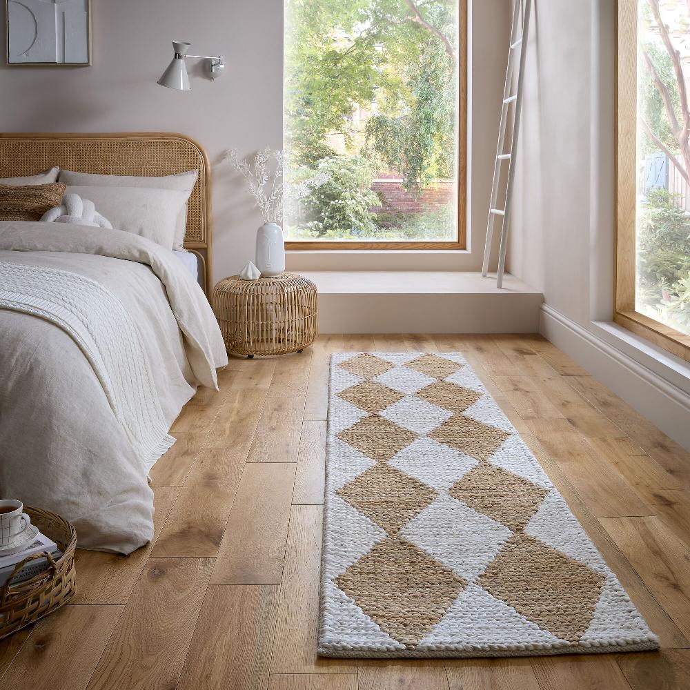 Flair Rugs Effie Diamond Chunky Jute Runner