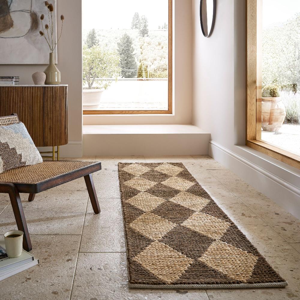 flair rugs Effie Diamond Chunky Jute Runner