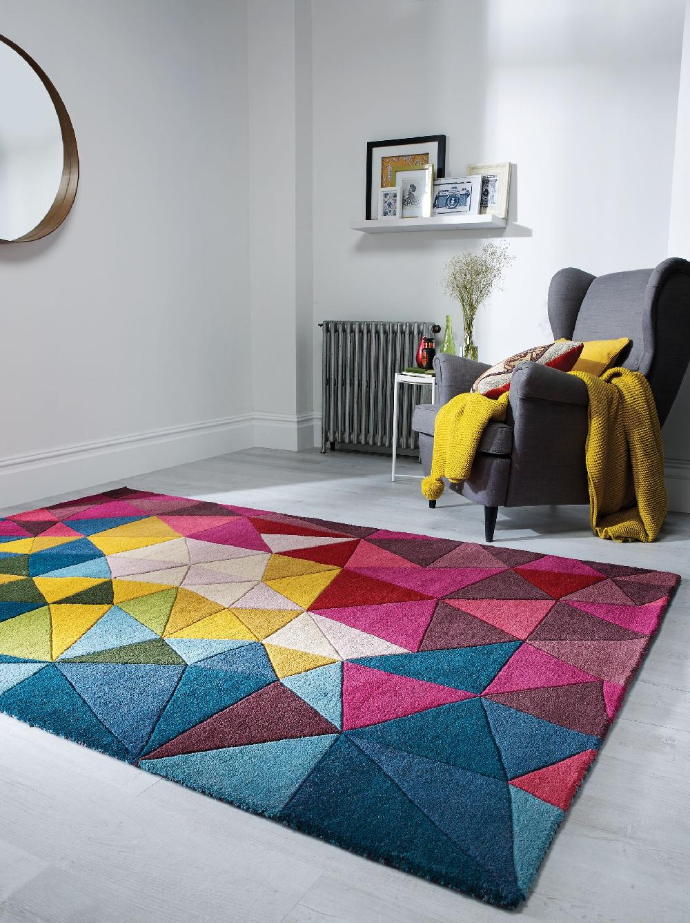 flair rugs Falmouth Wool Geometric Colourful Rug