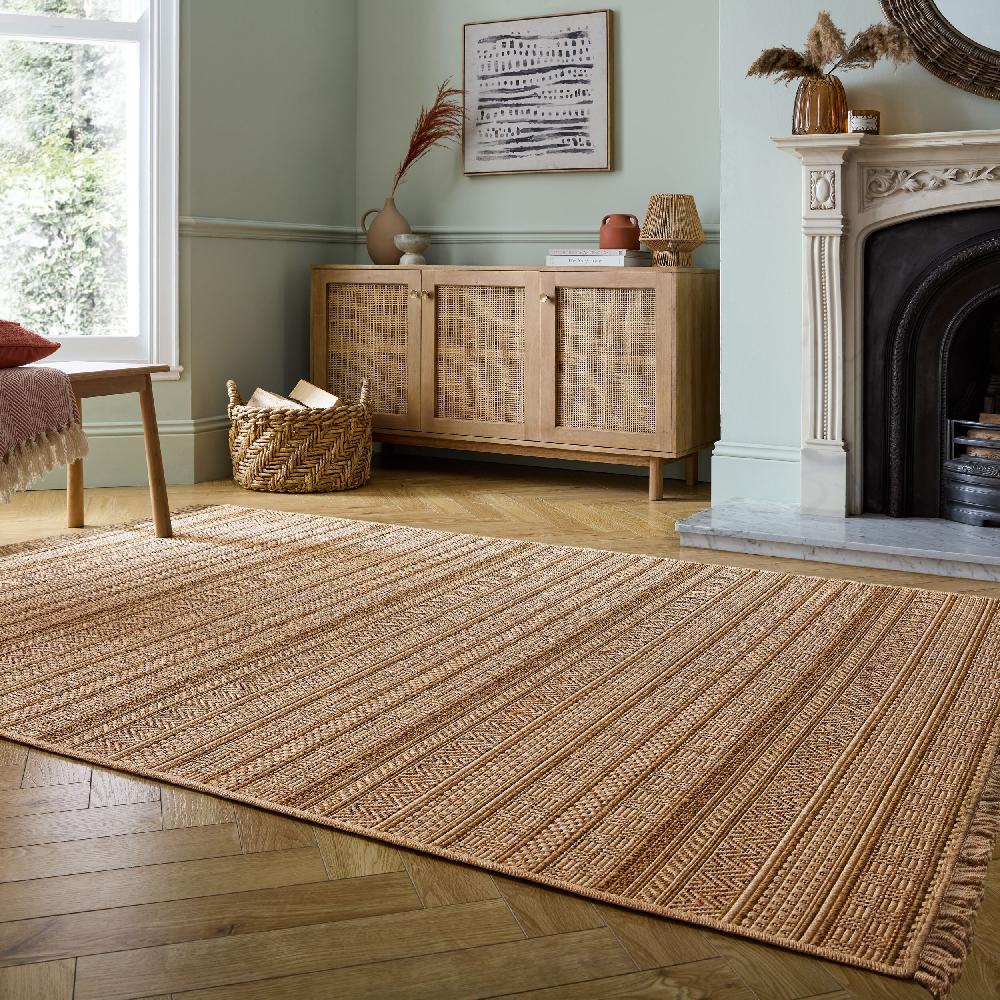 Flair Rugs Farah Stripe Outdoor Jute Look Rug