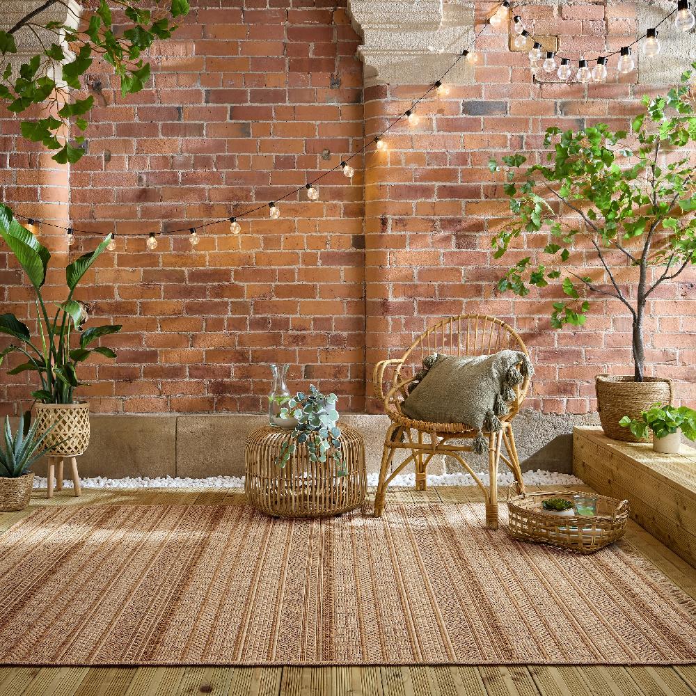 flair rugs Farah Stripe Outdoor Jute Look Rug