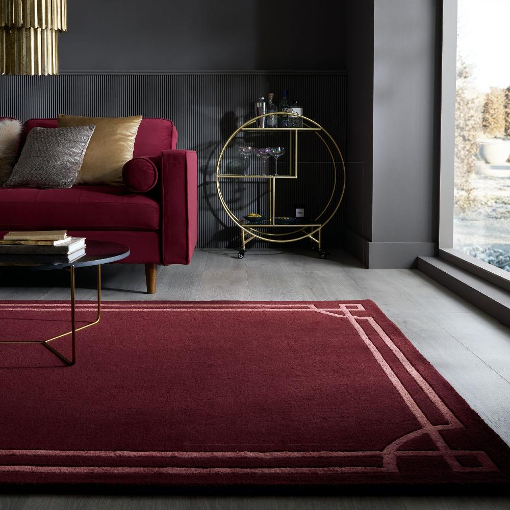flair rugs Gatsby Deco Border Wool Blend Rug