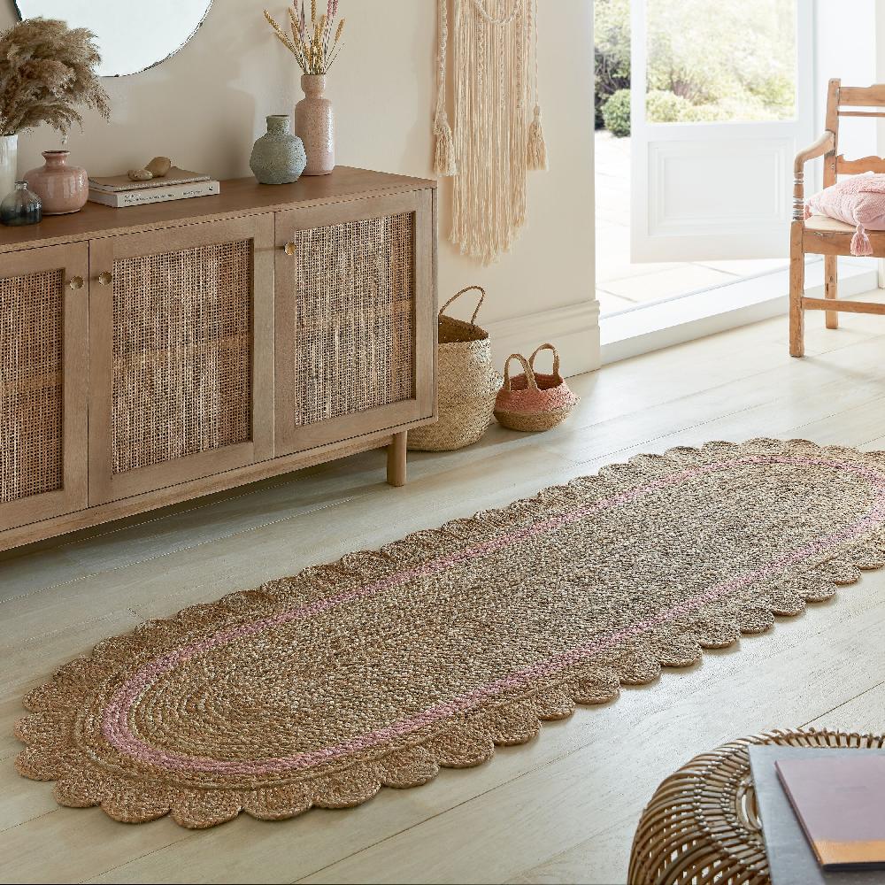 Flair Rugs Grace Jute Scalloped Runner Rug
