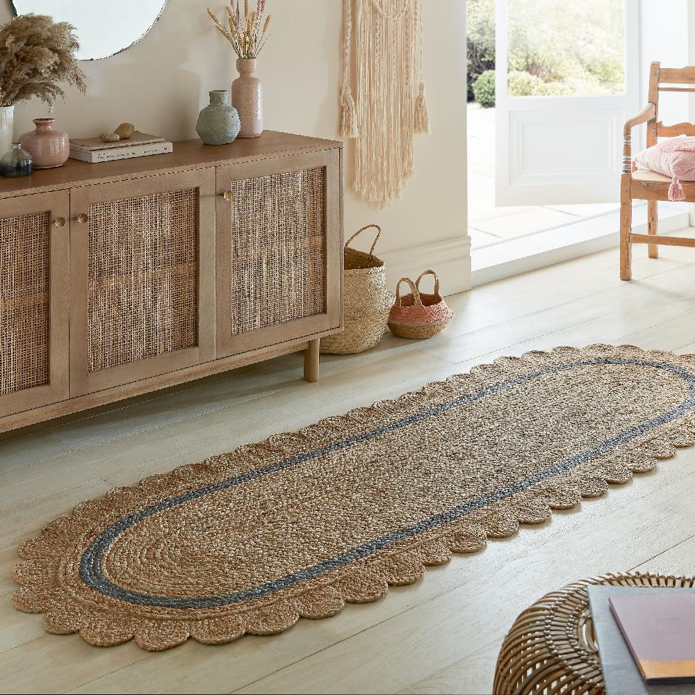 flair rugs Grace Jute Scalloped Runner Rug