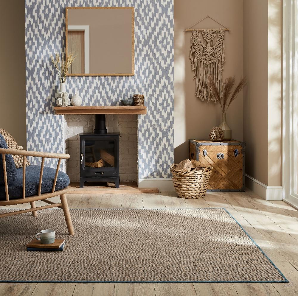 flair rugs Jute Diamond Border Rug
